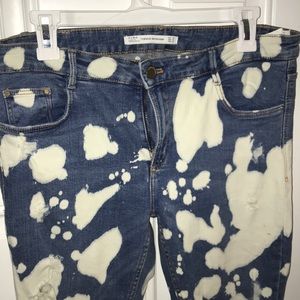 Zara Ripped Ankle Jeans